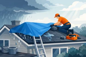 How to Tarp a Leaking Roof Before Repairs