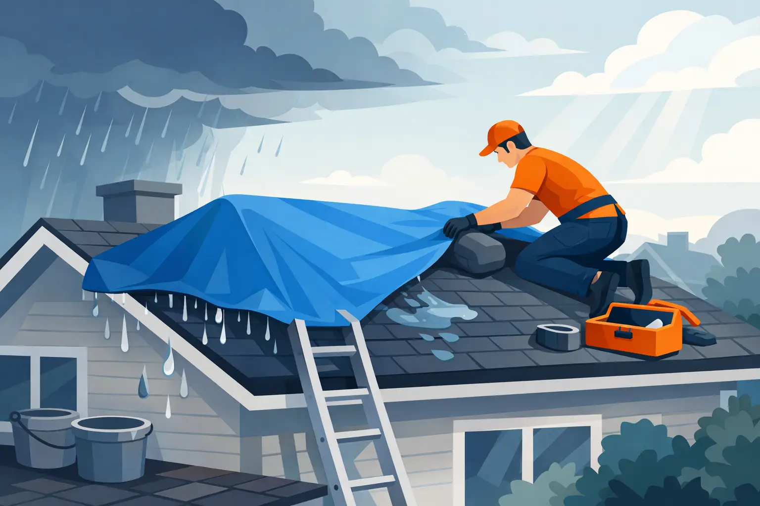 You are currently viewing How to Tarp a Leaking Roof Before Repairs